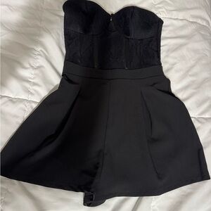 Elegant Black Strapless romper